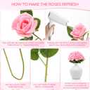 Jexine 50 Pcs Artificial Rose Flower Bulk Realistic Silk Fake Roses with Long Stem Plastic Artificial Flower Bouquet Real Looking for Home Wedding Centerpieces Party Decoration(Pink)