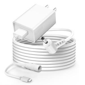 Indoor Outdoor Power Adapter Charger for Ring Stick Up Cam Plug-in 3rd/2nd Gen/Stick Up Cam Pro & Ring Spotlight Plus Pro Battery Camera Barrel Power Cord USB-C Charging Cable 13.2ft