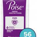 Poise Incontinence & Postpartum Pads for Bladder Leaks, 6 Drop Ultimate Absorbency, Regular Length, 56 Count