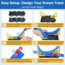 Flexible Race Track for Kids, 16.5 Ft Flex Track Set with 4 Cars & 4 Suction Cups | Roll Up Race Car Track for Indoor & Outdoor Play | Portable Toy Car Ramp Track for Boys & Girls| Birthday Gift