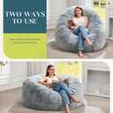 Hobestluk Bean Bag Chairs Giant Beanbag Chair with Filler, Memory Foam Bean Bags with Fluffy & Machine Washable Cover, Bean Bag Chairs for Aduts for Living Room, Bedroom (Grey, 4FT - 44 x 44 x 24)