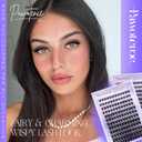 Pawotence Lash Clusters Kit Wispy Lash Extension Kit 10-18mm Cluster Eyelash Extensions Kit Individual Lashes 144pcs Eyelash Clusters with Lash Bond and Seal, Lash Tweezers for Self Use