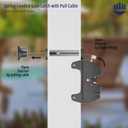 Key Lockable Two Sided Gate Latch, Outdoor Fence Gate Lock Double Sided Gate Latch, 2 Way Gate Latch Lock with Spring Loaded Pull Cable, Fence Locks for Outdoor Gates Metal, Wood Fence