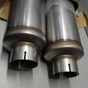 4 Inch Exhaust Muffler, 4" Inlet/Outlet 30" Overall Length Resonator, Stainless Steel Straight Through Design Performance Muffler, 2 PCS