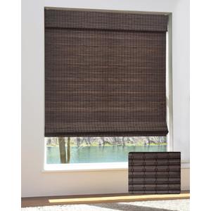 UNISHADES Bamboo Roman Shades w/Valance, 34.5" W × 48" H, BDP-Espresso