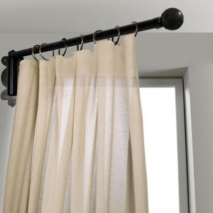 Swing Arm Curtain Rod, Black, 35.4'' Long, 1.1'' Diameter Pole, Rotate about 180 degrees, Detachable Ball Finial, 1 Piece