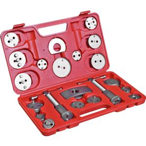 Big RED Torin 22 PCS Brake Caliper Press Tool Kit, Disc Brake Piston Caliper Compressor Tool Set for Brake Pad Replacement Reset, Red, ATRHS-E3318BR