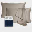 2 Pack 100 Silk Pillowcase for Hair and Skin, Soft Breathable Smooth Cooling Mulberry Silk Pillow Case Set of 2, Both Sides Grade 6A Silk Pillow Covers with Hidden Zipper (Taupe, Standard)