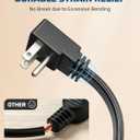 DEWENWILS 1 Ft Extension Cord with 3-Prong Flat Plug, 15A/1875W 14/3 SPT-3 Flat Wire, Space-Saving for Home Office Appliances & Electronics, ETL Certified, 3-Pack, Black