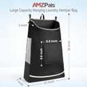 Hanging Laundry Hamper Bag, Extra Large Storage Space (30"x21"x4"), with 6 Hooks, Suitable for Dirty Clothes Storage, Wall Mounted and Door Mounted Laundry Basket