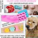 3 x 2PCS Silicone Molds,Non-Stick Puppy Dog Paw and Bone Food Grade Hard Candy Molds for Baking,Ice Cubes,Dog Treats,Chocolate,Jelly,Cake - Pink,Light Blue