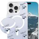 Aitipy Magnetic for iPhone 16 Pro Max Case, Cute Sliver Cherry Pattern [Compatible with MagSafe], Aesthetic Trendy Slim Shockproof Protective Phone Cover for Women Girls