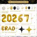 Party Spot2026 Black and Gold Graduation Party Decorations,124 PCS Graduation Decorations Class of 20264 PCS Balloons Boxes with LED Light String & Letters 2026 GRAD So Proud of You