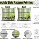 Spring Lucky Shamrock Throw Pillow Covers Green Clovers Pillowcase Watercolor Stripes Blessed Holiday Farmhouse Decorative Cushion Cases for Home Decoration 18x18 Set of 4