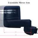 Passenger Right Side Door Towing Mirror Power and Heated with Signal Light and BLIS Black Back Cover For Chevrolet Silverado GMC Sierra 2500HD 3500HD from 2019 to 2024