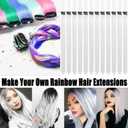 22 Inch Colored White Hair Extensions Party Highlights, Straight Hairpiece Clip in Synthetic Hair Extensions for Kids Girls (12 Pcs, White)