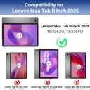 Backlit Keyboard Case for Lenovo Idea Tab 11" 2025 (TB-336ZU/TB-336FU) with Screen Protector, Wineecy 7 Colors Light Detachable Wireless Keyboard PU Leather Folio Case for 11 Lenovo Idea Tab 2025