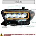 Headlights Assembly Fit for 3rd Gen Tacoma 2016-2023 (N300)
Dual DRL, Sequential Dynamic Turn Signal LED Headlamp, Start-Up Animation, Fits All Headlight Module Systems, L+R