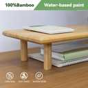 Bamboo Dual Monitor Stand Riser with Underneath Storage, Ergonomic Desk Shelf Supports PC Computer Monitor, Printer, TV for Home, Office, Natural