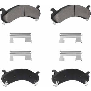 Front Semi-metallic Disc Brake Pads Set for Chevy Silverado 1500 HD/2500/3500 HD,Suburban/Avalanche/Express 2500,for GMC Sierra 1500 HD/2500/3500,Savana/Yukon XL 2500,for Cadillac DeVille,DTS