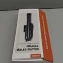 Selfie Stick Travel Tripod for Cell Phone with Remote Control and Phone Holder, Extendable Selfie Stick for iPhone, iPhone Tripod for Video Recording, 72 Inch, Black