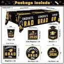 2 x OHOME Graduation Decorations 2026 - Graduation Decorations Class of 2026 - Serve 24 - Black Plates Tablecloth Napkins Cups Banner - Graduation Party Favors Supplies