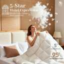 Goose Down Fiber Comforter California King Summer Hotel Quality Duvet Insert, High Fill Power, Ultra Soft 100% Cotton, Box-Stitched, Lightweight Luxurious White Cooling Comforter, 96"x 106"