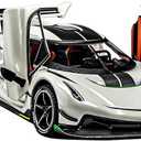Toy Cars Model Jesko 1/24 White Alloy Collectibles Die-cast Vehicles with Sound and Light