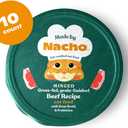 Made by Nacho Wet Cat Food, Grass-Fed, Grain-Finished Minced Beef in Bone Broth for Hydration with Prebiotics for Digestive Health, High Protein, 2.5oz Cups (10 Pack) (EXP 11/30/26)