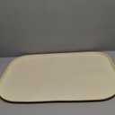 Silicone Pet Feeding Mat with Raised Edge for Food and Water, Dog Bowl Mats, Cat Bowls Placemat with High Lip for Floor Waterproof, Rubber Tray for Cats and Dogs 24 x 16 x 0.8 White Sand (Yellow Cast)