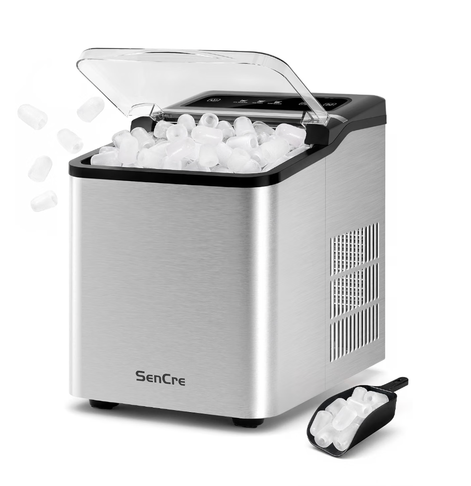 Ice Makers Countertop, 9 Ice Cubes in 6 Mins, 26.5Lbs/24H, Upgraded 1.5L Water Tank & 1.32Lbs Ice Basket, Self-Cleaning Portable Ice Maker for Home Kitchen Office Bar RV