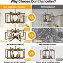 25"-61" Height Adjustable Retro Wood Texture Chandelier for Dining Room, No Assembly Required Dining Room Light Fixture Over Table, Industrial Metal Pendant Lights Fixture for Kitchen Island