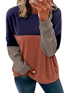 KISSMODA Womens Oversized Sweatshirts Hoodies Crew Neck Corduroy Pullover Tops with Pockets Comfy Clothes 2026 L