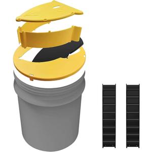 Pack 2 Bucket Lid Mouse Rat Trap, Mouse Catching Tool, Trap Door Style, Multi Catch, Auto Reset, Indoor Outdoor, 5 Gallon Bucket Compatible (Lemon)