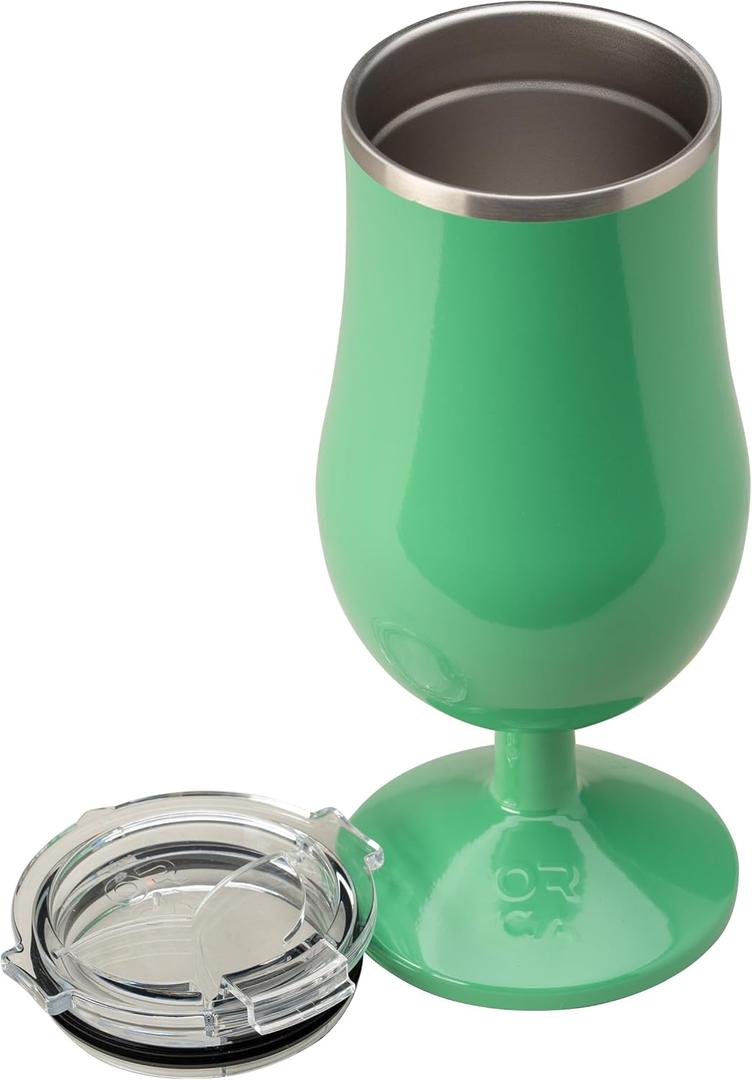 ORCA Poco 17 oz Insulated Cocktail Glass | Double Walled, Stainless Steel Hurricane Glass, Lidded Tumbler for Cocktails, Cold Drinks Jade