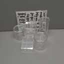 6-Pack Makeup Organizer Acrylic Plastic Containers. Bathroom Beauty Storage Set: 5 Canisters & 107 Printed Labels Organization