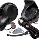 FARBIN Car Horns Kit with Button 12V Truck Horn Loud Train Horn for Car Electric Air Horns (Black Snail horn with harness and button, 12v)