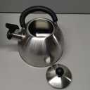 Primula Stewart Whistling Stovetop Tea Kettle Food Grade Stainless Steel, Hot Water Fast to Boil, Cool Touch Folding, 1.5-Quart, Brushed with Black Handle