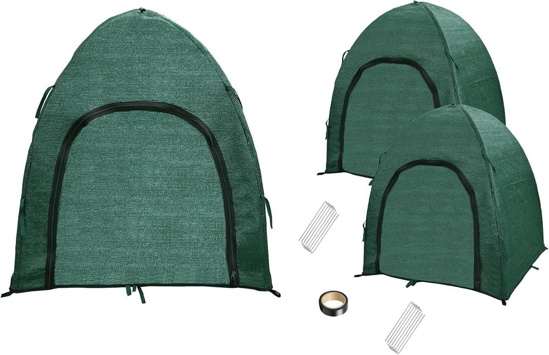 Winter Plant Covers for Snow and Ice Protection Shrub Cover Freeze Protection Plant Tent Protect Outdoor Plant and Potted Plant from Snow Frost Sun and Animal with Zipper Door 22*22*22 (2Packs)