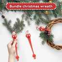 12 Pack Christmas Garland Hangers & Hooks - Reusable Silicone Adhesive Straps for Mantle, Fireplace, Stairways Decoration | Stretchable Wreath Ties & Stocking Holder (Red)