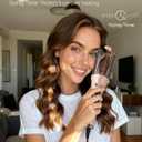 LANDOT Automatic Rotating Curling Iron 1-inch - Easy-to-Use Self Curling Wand, Ceramic Hair Curler for Women, Effortless Curls, Anti-Scald, Tangle-Free, Dual Voltage, Adjustable Temp, Rose Gold