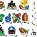 Football Party Decorations, Kaluofan 40PCS Football Birthday Decorations for Touchdown Sports Theme Game Day Cowboy Party Competition Observation Scene Favor Supplies