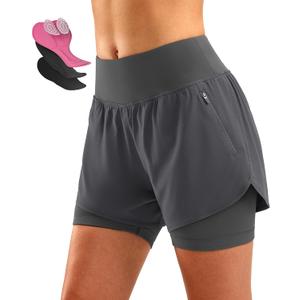 Bikewa Women's Mountain Bike Shorts 4D Padded Cycling Riding Biking Bicycle Biker Cycle Shorts for Women Zipper Pockets (X-Large, Dark Grey) Bikewa Women's Mountain Bike Shorts 4D Padded Cycling Riding Biking Bicycle Biker Cycle Shorts for Women Zipper Pockets (X-Large, Dark Grey)