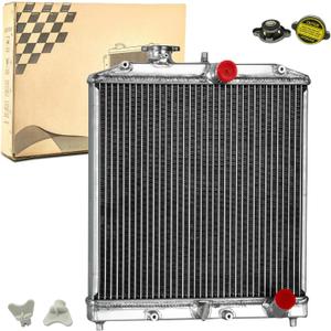 3 Row Aluminum Radiator Compatible with 1992-2000 Honda Civic EG EK Del Sol Integra D16 D15 B16 B18 1992 1993 1994 1995 1996 1997 1998 1999 2000 Full Aluminum Radiator for Honda