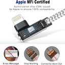 USB C to Lightning Cable, 2Pack Apple MFi Certified iPhone Fast Charging Cords Type C Lightning Cable 90 Degree iPhone Cable Nylon for iPhone 14 13 12 11 Pro Max X XS XR 8 7 6s Plus SE (3FT, Sliver)