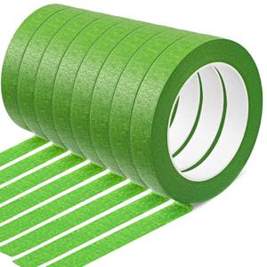 3 x 8 Rolls Green Painters Tape Masking Tape Bulk 0.7 Inch x 60 Yards Green-Cars Vehicles Auto Body Masking Tapes Painting Tapes for Car Paint or Walls Painting, Automotive, Labeling, DIY Crafting