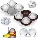 Ice ball maker mold For Whiskey And Cocktails 2.5inch Round ice cube mold with Lids Easy Release Silicone Sphere Ice Cube Tray Perfect For Chilling Beverages Drinks And Bourbon 2PCS/8 Ice balls