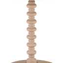 Powell Tarkin Round Natural Wood Turned Spindle Pedestal Side Accent Table, Standard