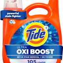 Tide Ultra Oxi Boost Liquid Laundry Detergent, 148 fl oz, 105 Loads, Advanced Stain Remover with Extra Oxi Power