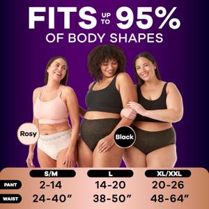 Always Discreet Boutique Incontinence and Postpartum Underwear for Women, Maximum Protection, Extra Large, Black, 9 Count